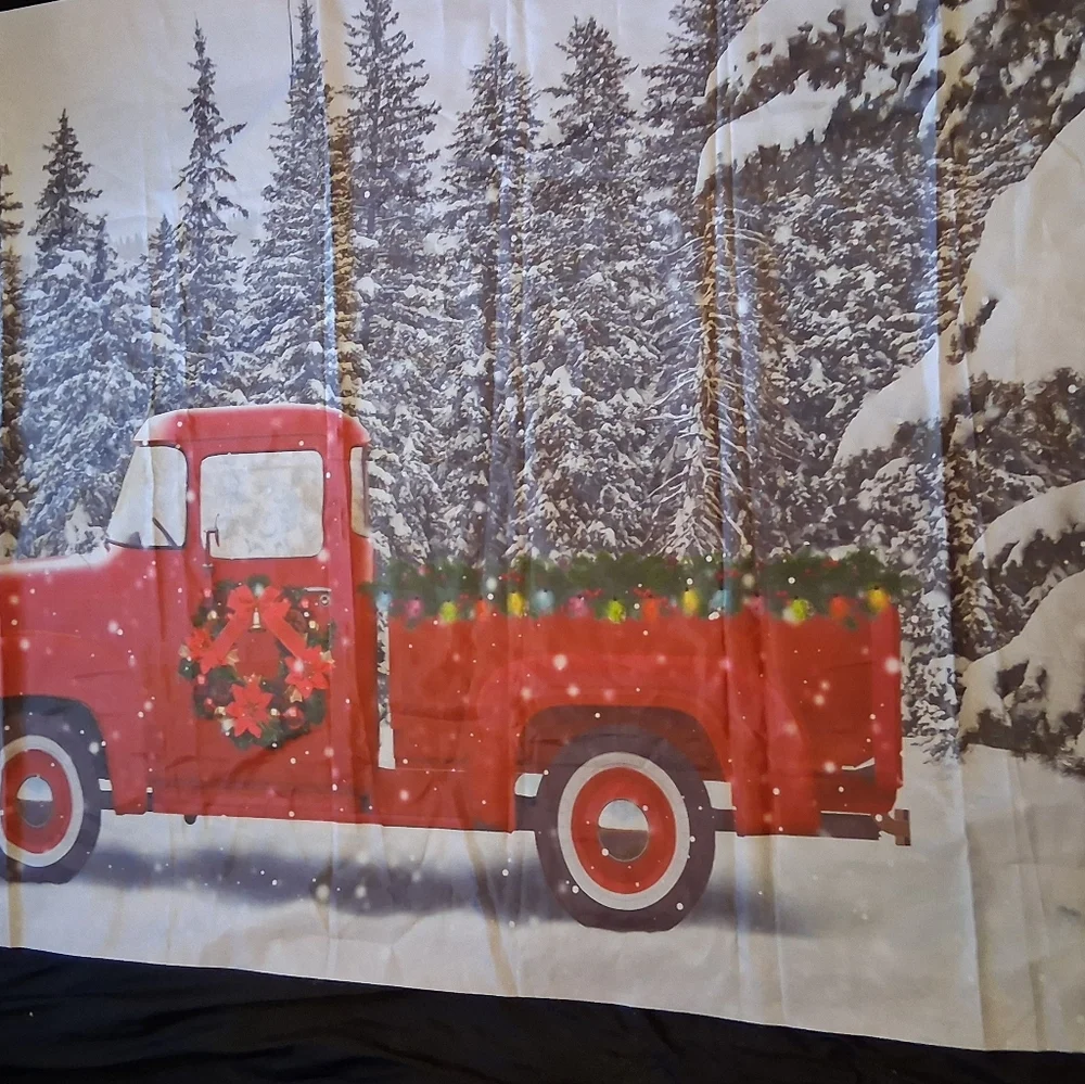 Red Truck Winter Banner